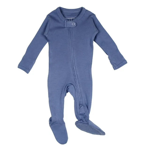 L'ovedbaby Baby Unisex 100% Organic Cotton Zipper Footie, Sleep N Play, Size Preemie-9 Months