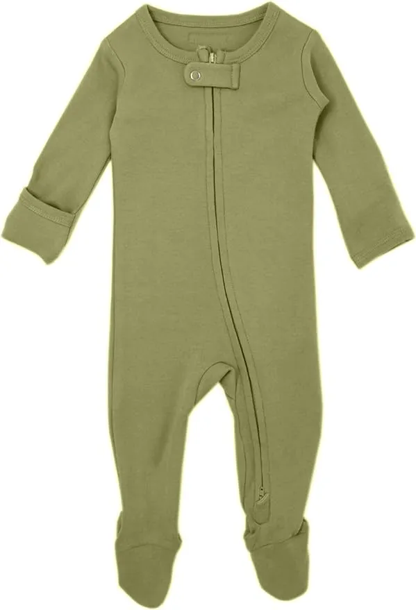 L'ovedbaby Unisex Organic Baby Zipper Footie