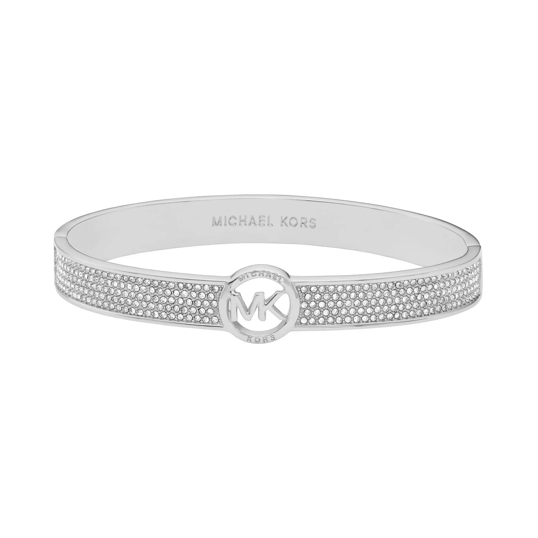 NEW $155 Ladies Michael Kors Silver Pave Crystal Bangle Bracelet MKJ8003040 NWT