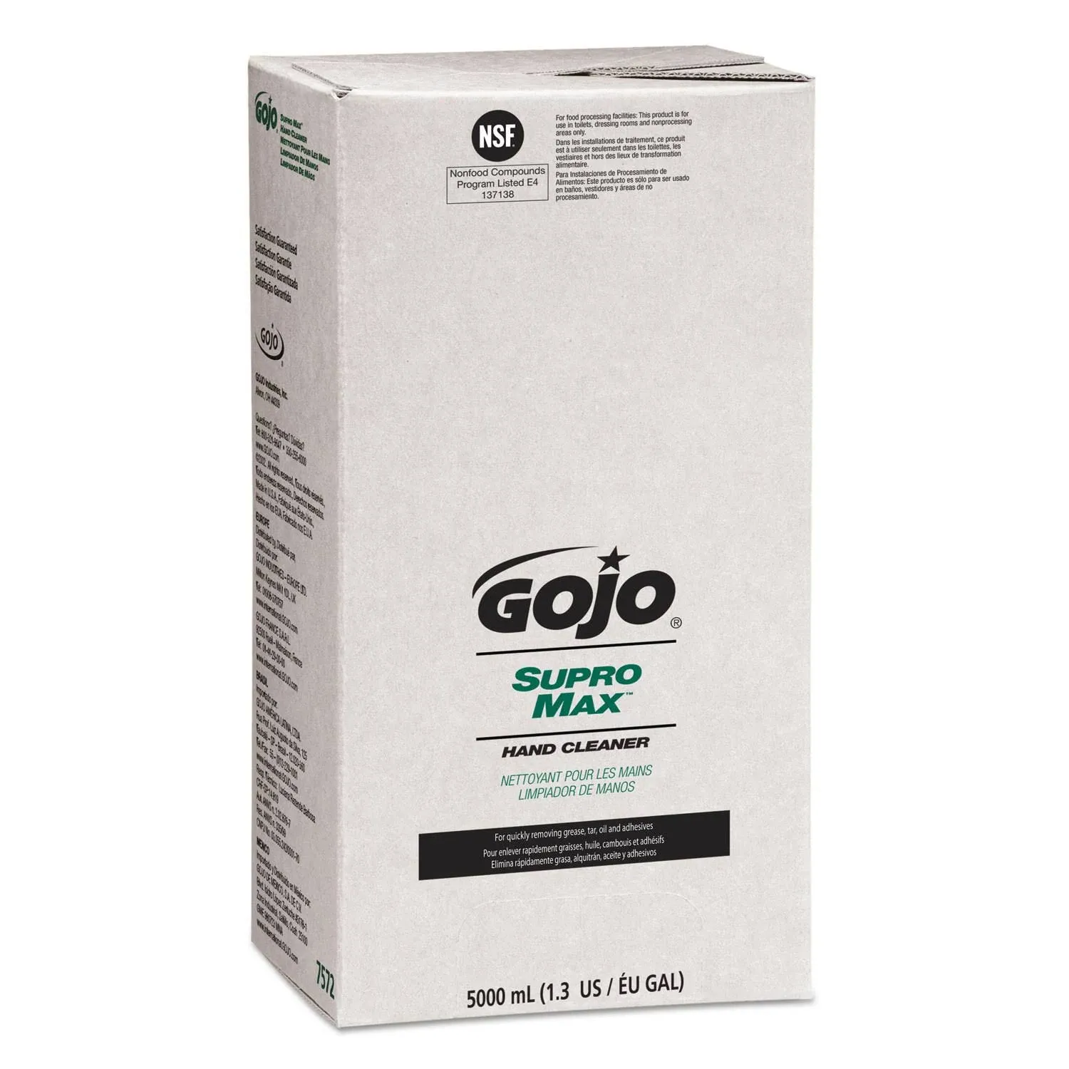 Gojo Supro Max Hand Cleaner Refill, 5000 mL, Floral Scent, Beige, 2/Carton