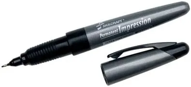 7520015203153 SKILCRAFT Permanent Impression Marker, Extra-Fine Needle Tip, Black, Dozen