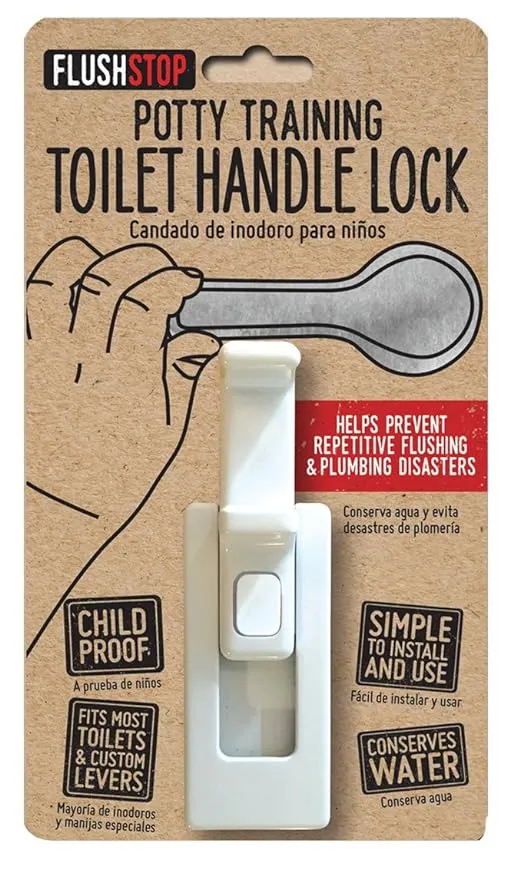 The Original Childproof Toilet Handle Lock (1-Pack) Most Trusted CHILDPROOF Toilet Handle Lock in The World. Stops Flushing. Simple Install