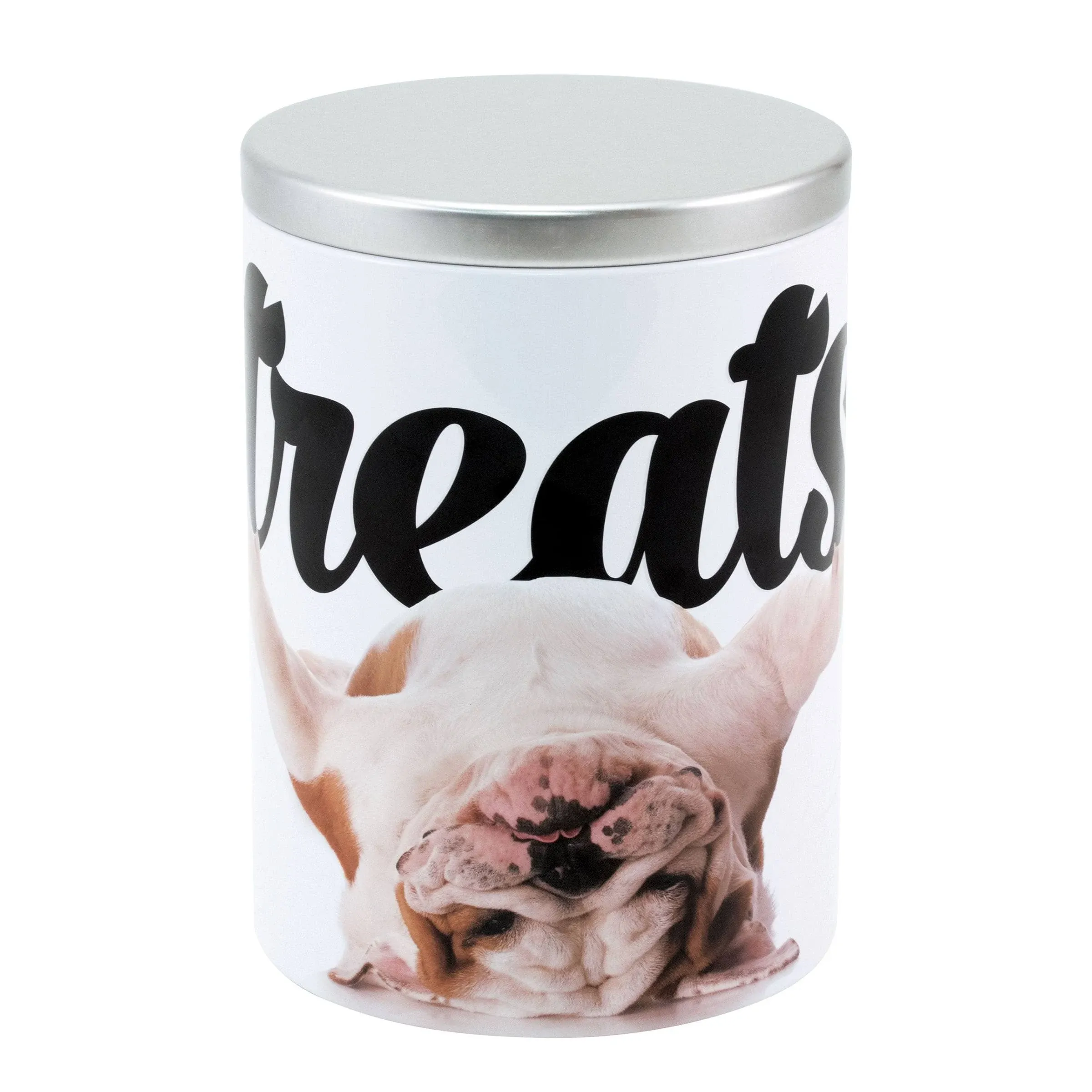 Paw Prints Bulldog Tin Treat Jar