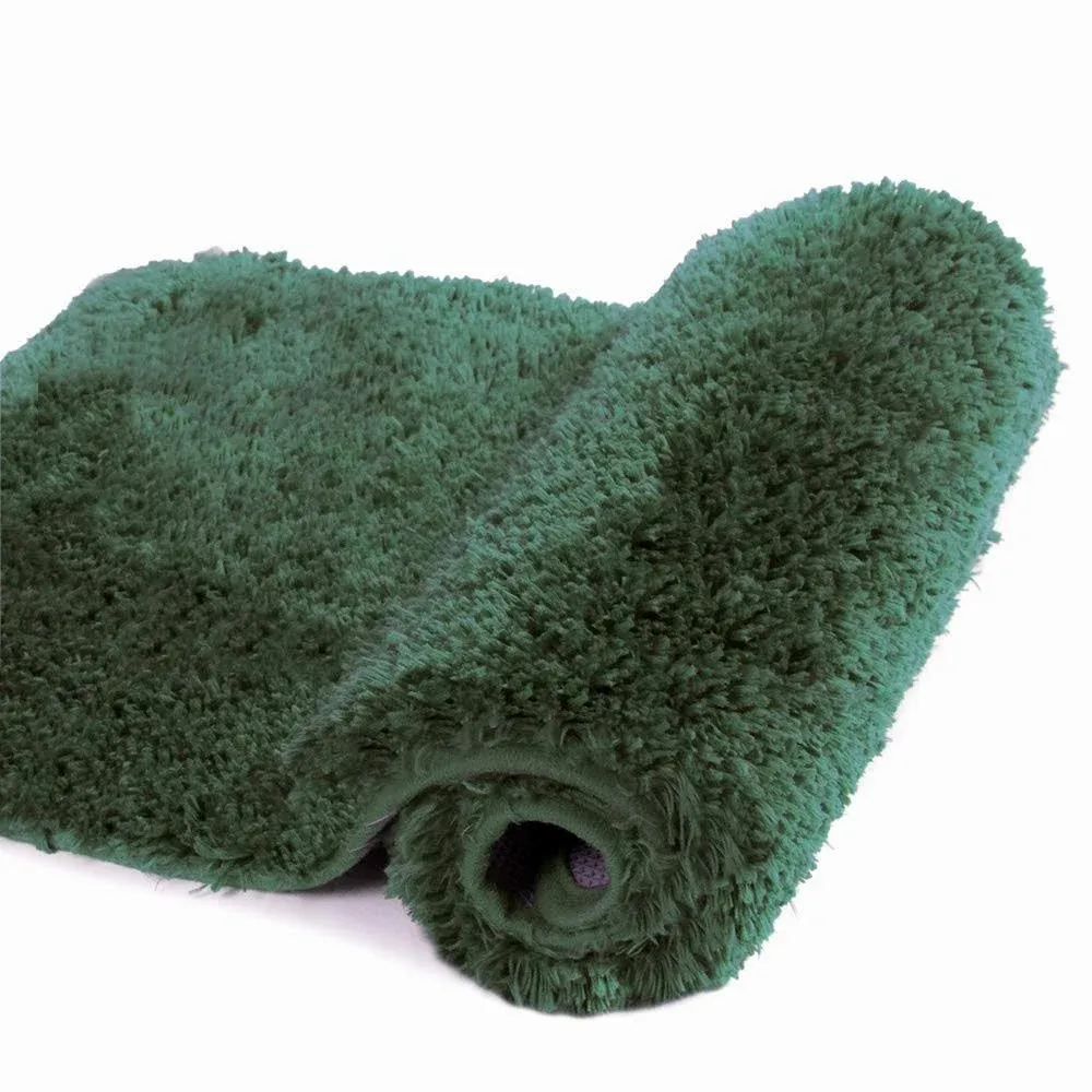 Walensee Bathroom Rug Non Slip Bath Mat (16 x 24, Hunter Green) Water Absorbent Soft Microfiber Shaggy Mat Machine Washable Bath Rug Thick Plush Rugs for Shower