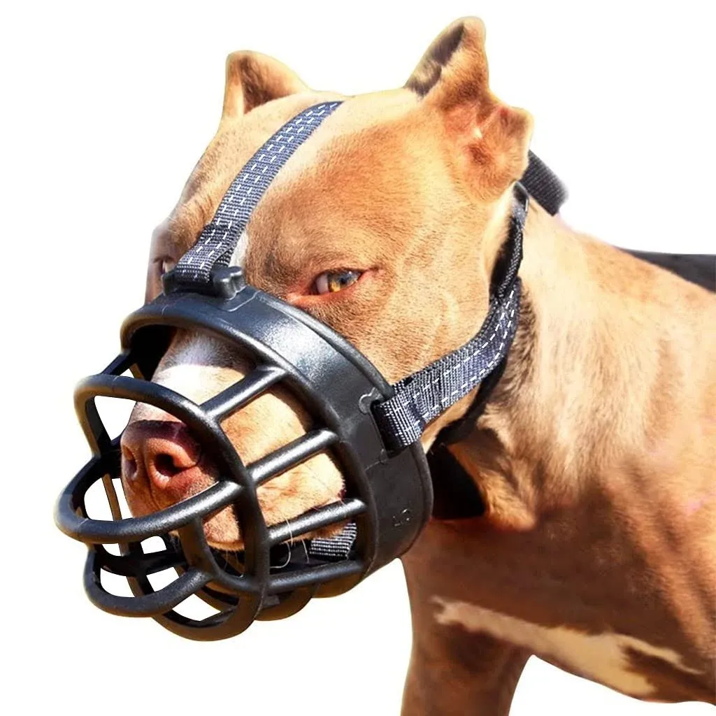 MINGRI Dog Muzzle,Soft Basket Muzzle for Dogs,Adjustable and Comfortable Secure ...