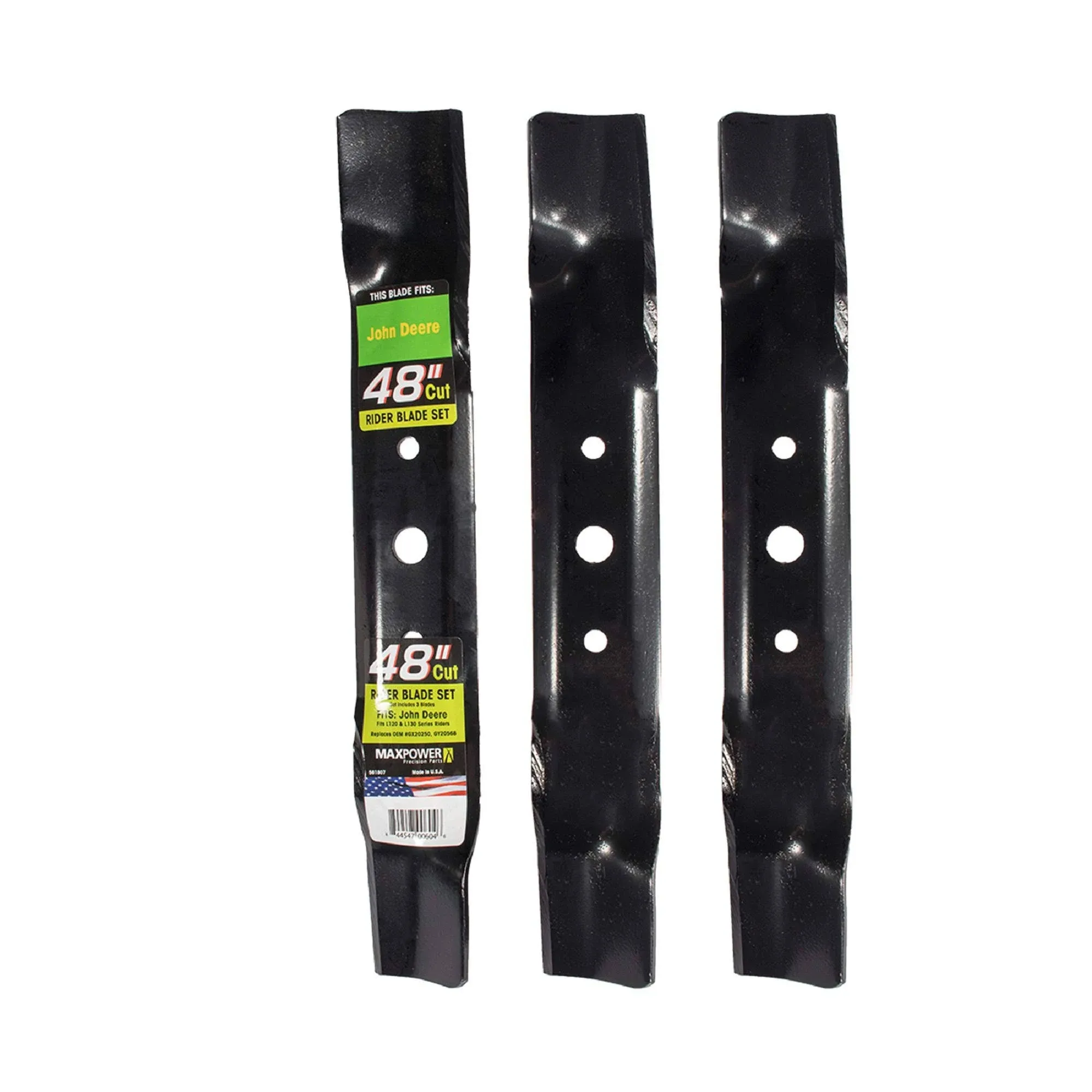 Maxpower 3 Mower Blade Set for Many 48 in. John Deere Mowers, replaces OEM ...