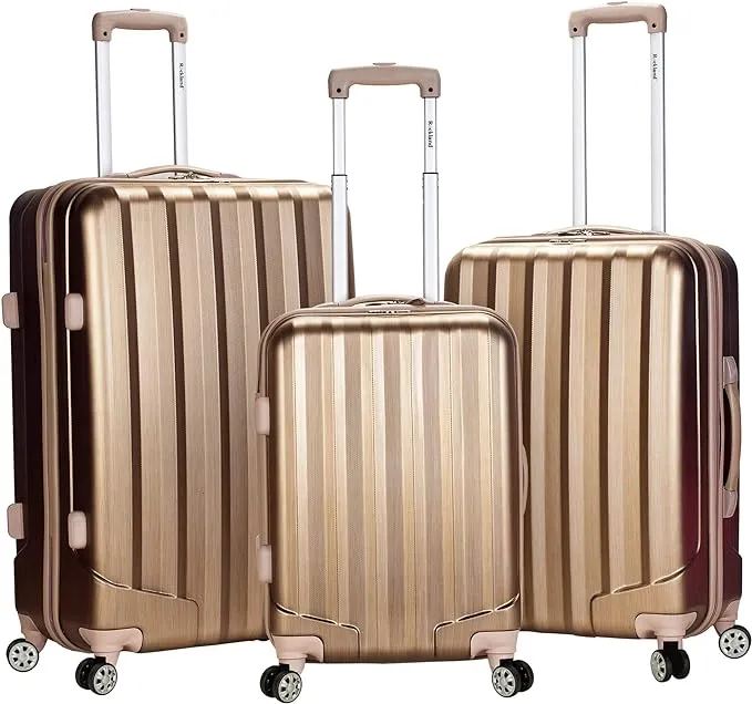 Rockland Santa Fe Hardside Spinner Wheel Luggage, Bronze, 3-Piece Set (20/24/28)