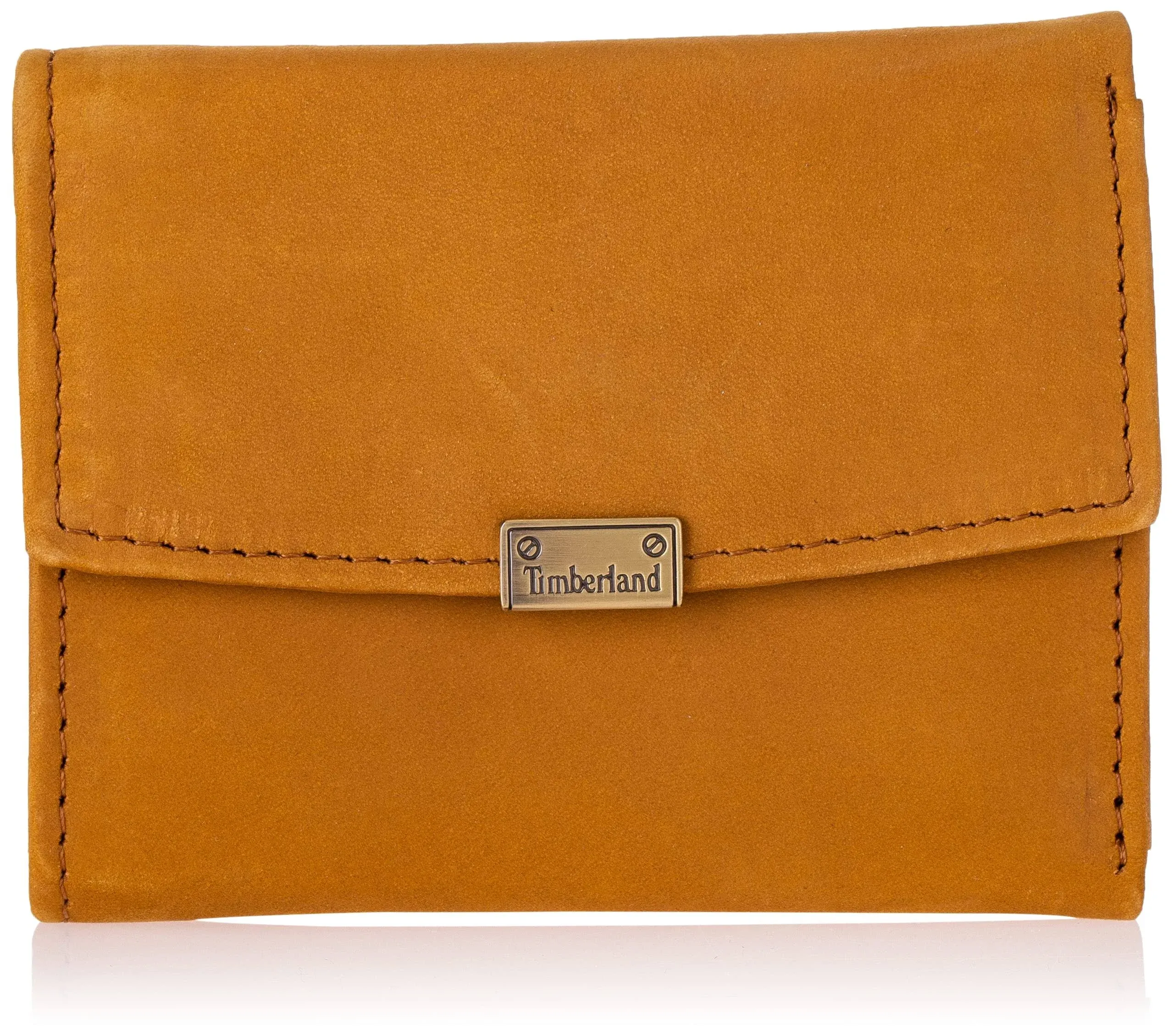 Timberland womens Leather Rfid Small Indexer Snap Wallet Billfold, Wheat (Nubuck), one size