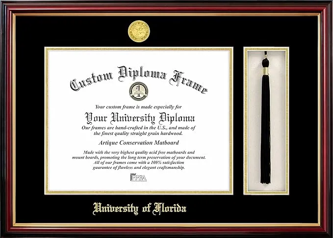 Campus Images FL994PMHGT University of Florida, Tassel Box and Diploma Frame, 11.5" x 16"