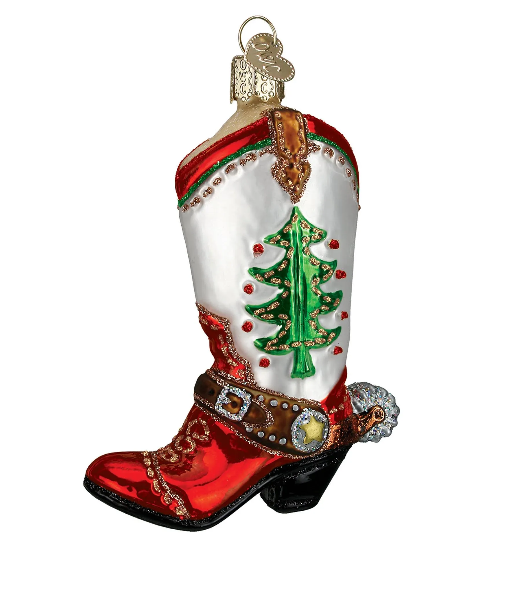 Old World Christmas Blown Glass Ornament for Christmas Tree, Cowboy Boot