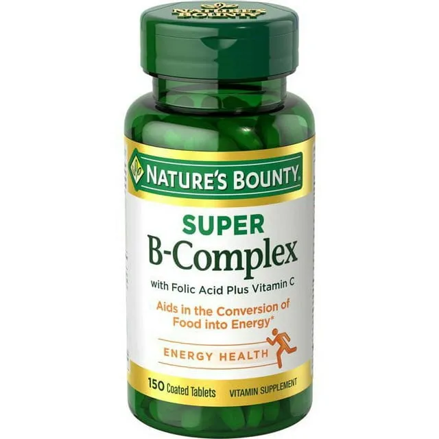 Nature's Bounty, Super B-Complex with Folic Acid Plus Vitamin C, 150 Coated Tablets