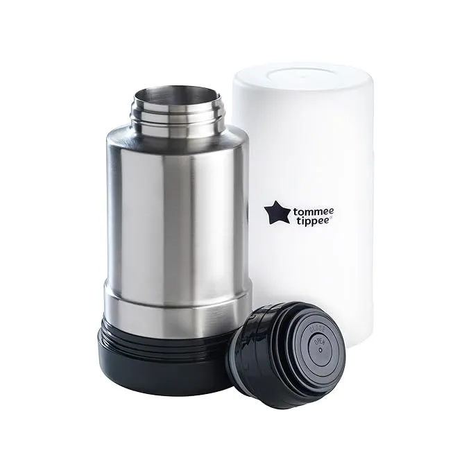 Tommee Tippee Closer to Nature Portable Travel Baby Bottle and Food Warmer, Stainless Steel Flask