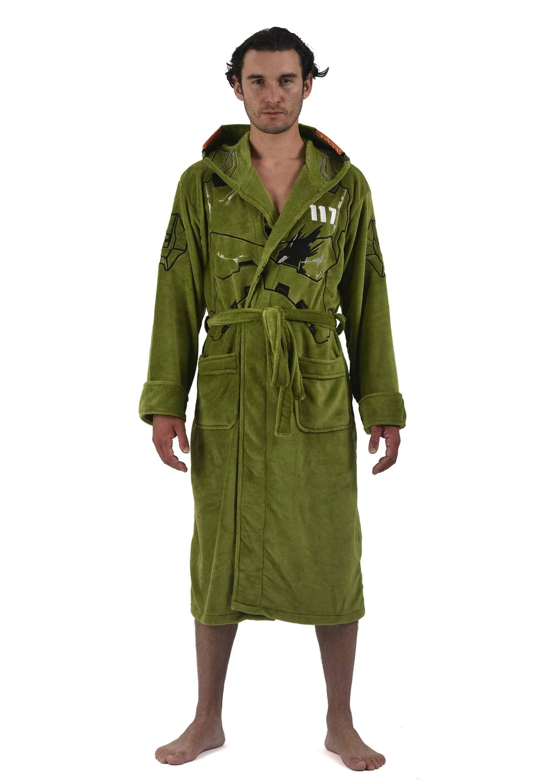 Halo Infinite Master Chief Hooded Bathrobe for Adults One Size Fits