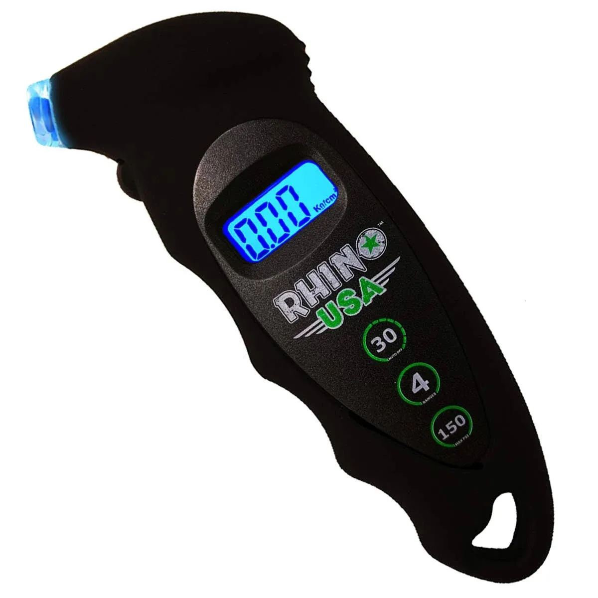 Rhino USA Digital Tire Pressure Gauge 150 PSI, Green