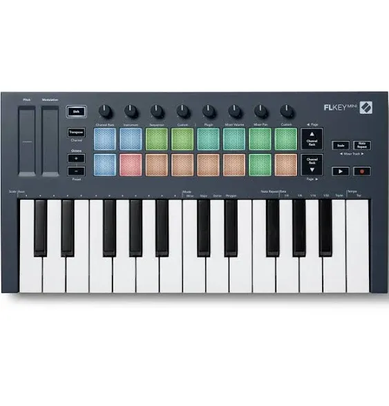 Novation FLkey Mini 25-Key Midi Controller Keyboard for fl Studio