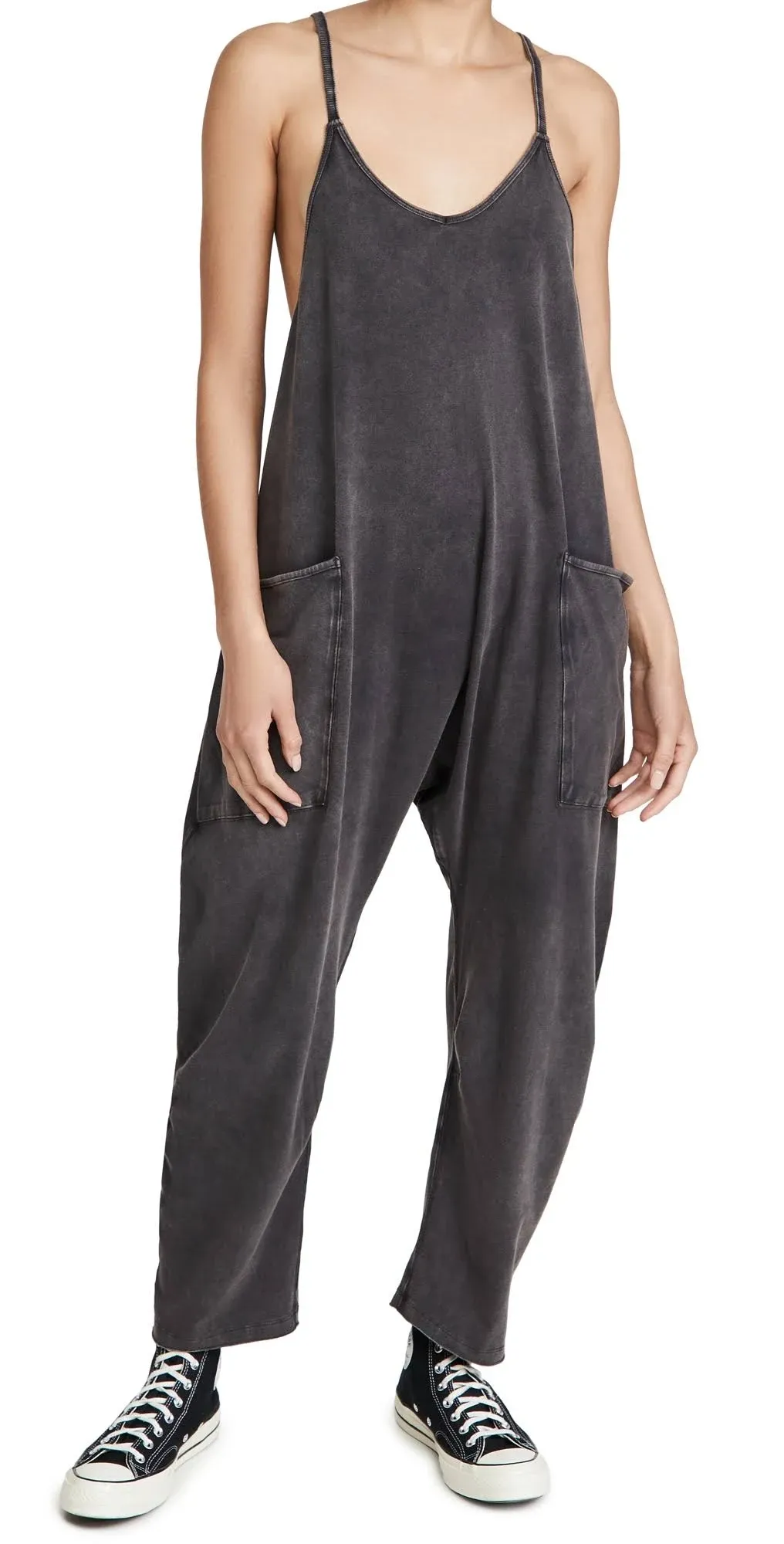 Free People Movement Hot Shot Onesie S / Washed Black