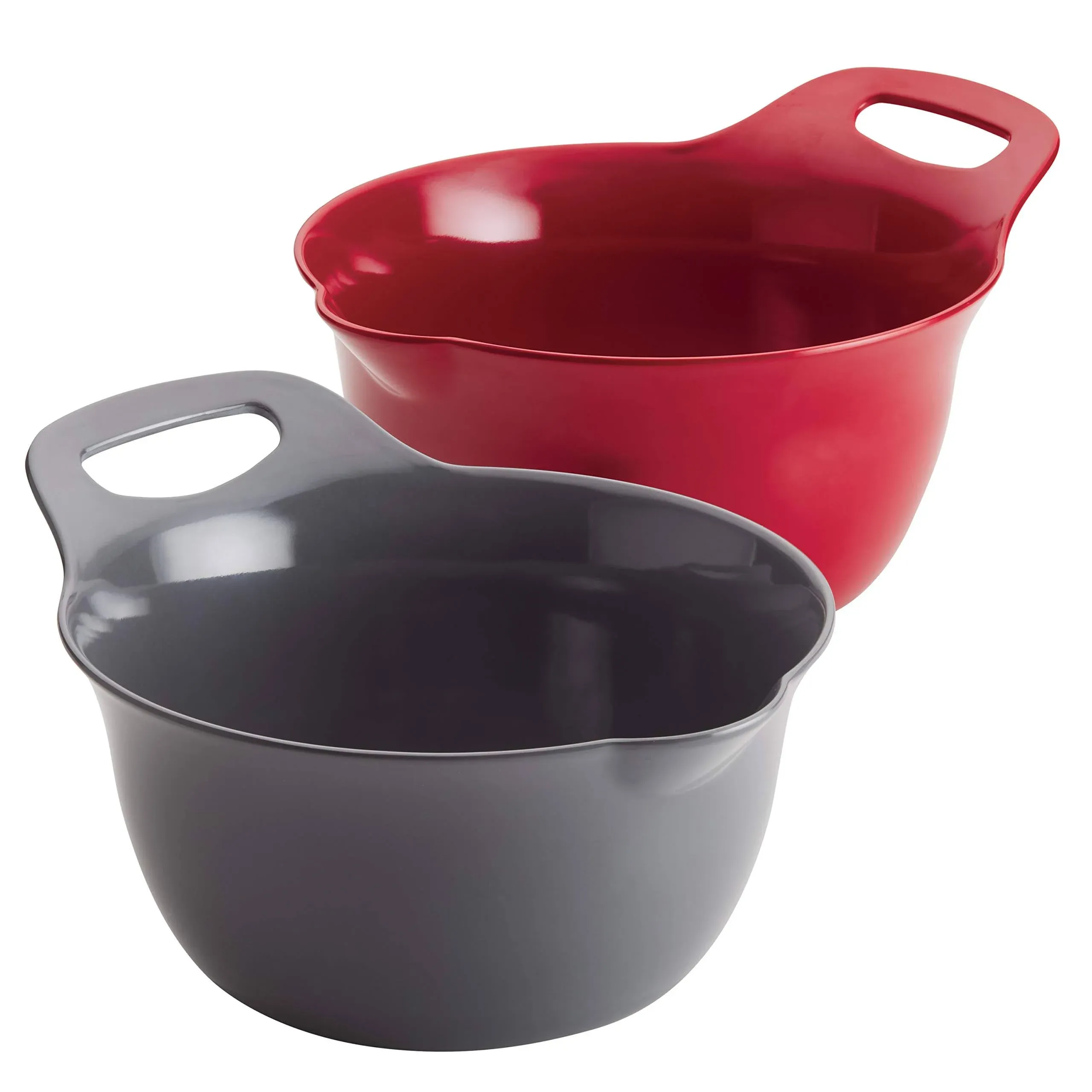 Rachael Ray Gray/Red Tools and Gadgets Nesting Mixing Bowl 2 Piece Set