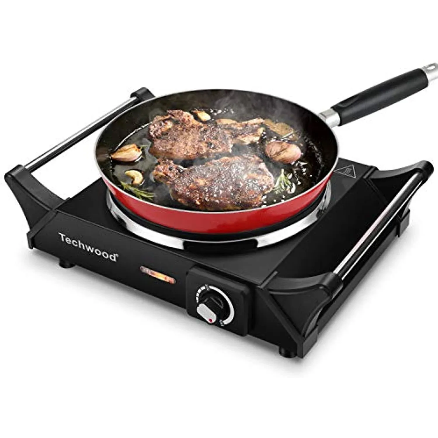 Techwood Hot Plate Portable Electric Stove 1500W Countertop Single Burner with ...