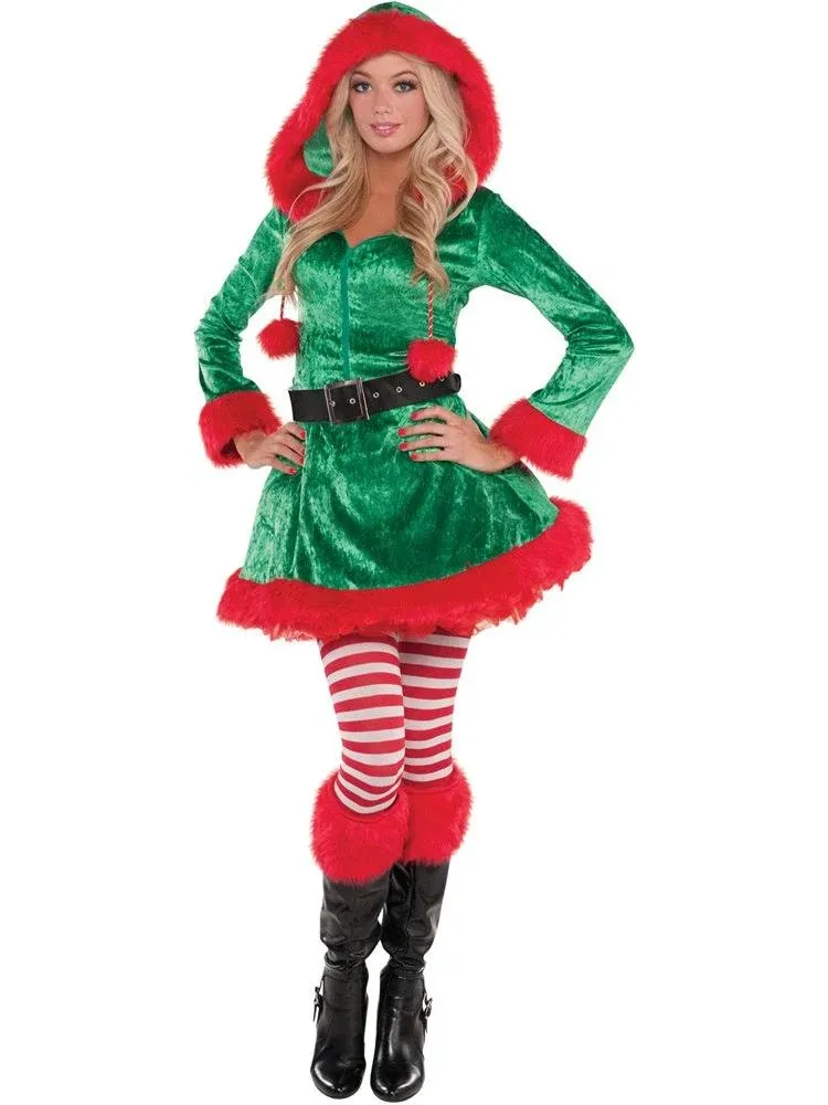 Green Sassy Elf Adult Costume - Small