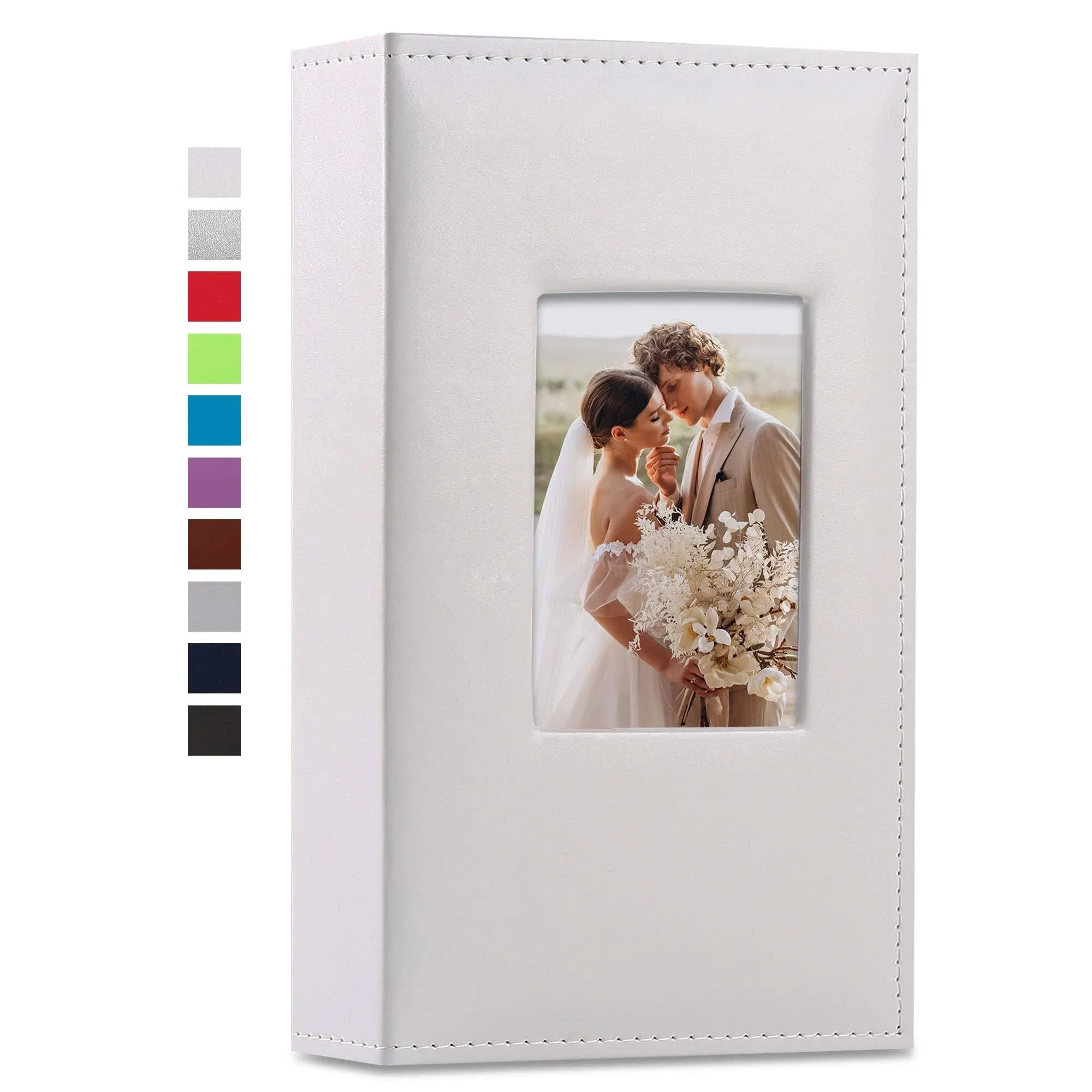 Vienrose Photo Album 4x6 300 Photos Leather Cover Extra Large Capacity Picture Book with Pockets for Wedding Family Anni