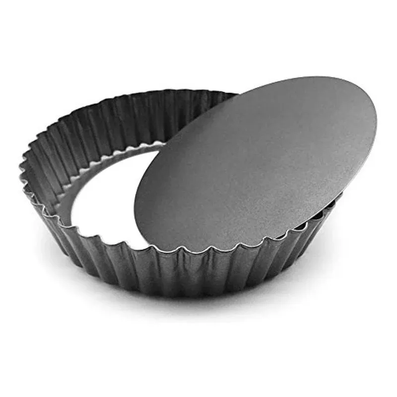 HOMOW Nonstick Heavy Duty Tart Pan With Removable Bottom, Removable Loose Bottom Quiche Pans, Pie Pan (9.5" X 2")