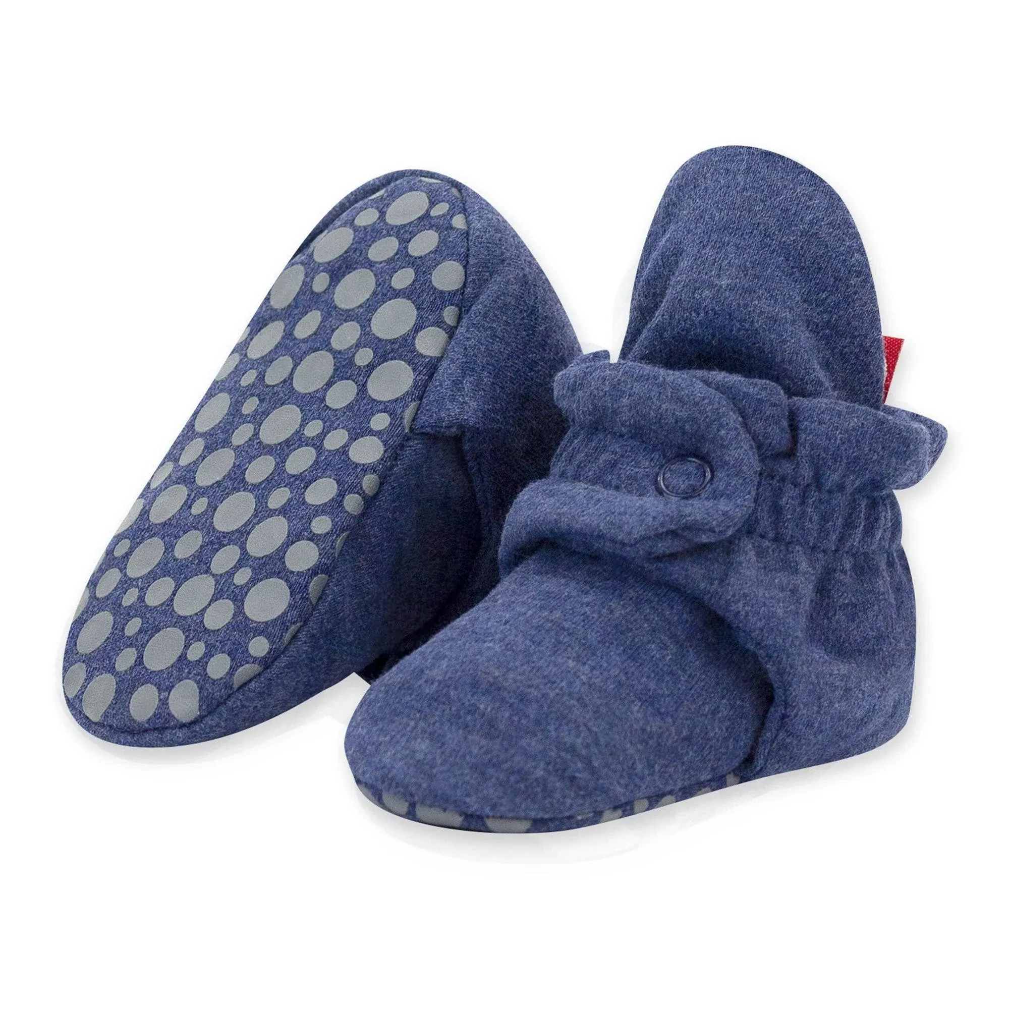 Zutano Organic Cotton Gripper Baby Bootie - Heather Navy