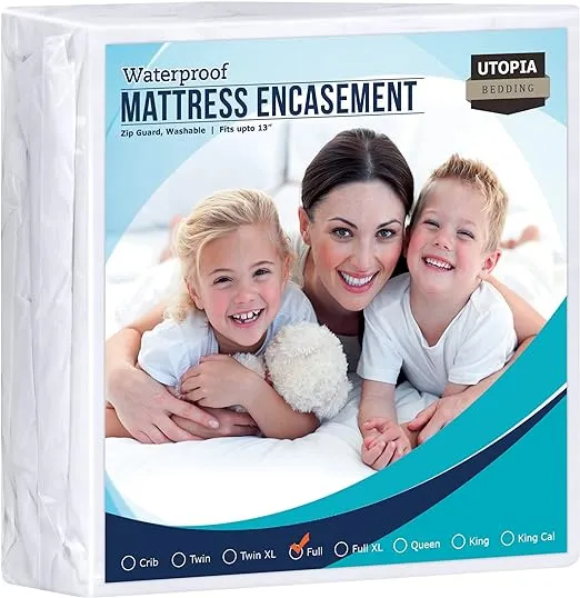 Utopia Bedding Zippered Mattress Encasement Full (Pack of 2) - 100% Waterproof and Bed Bug Proof Mattress Protector - Absorbent, Six-Sided Mattress