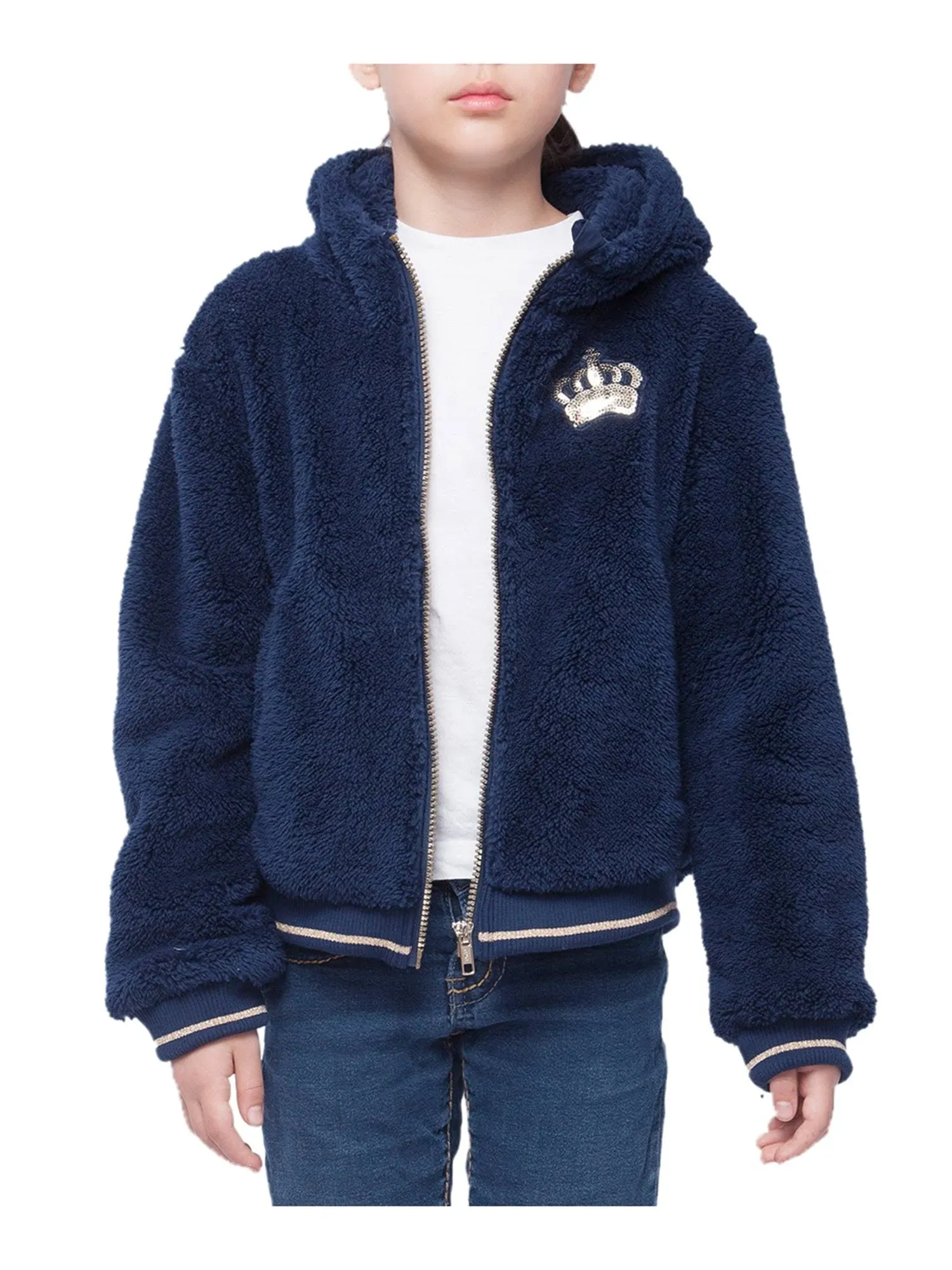 Rokka&Rolla Girls' Sherpa Fleece Full-Zip Warm Hooded Jacket