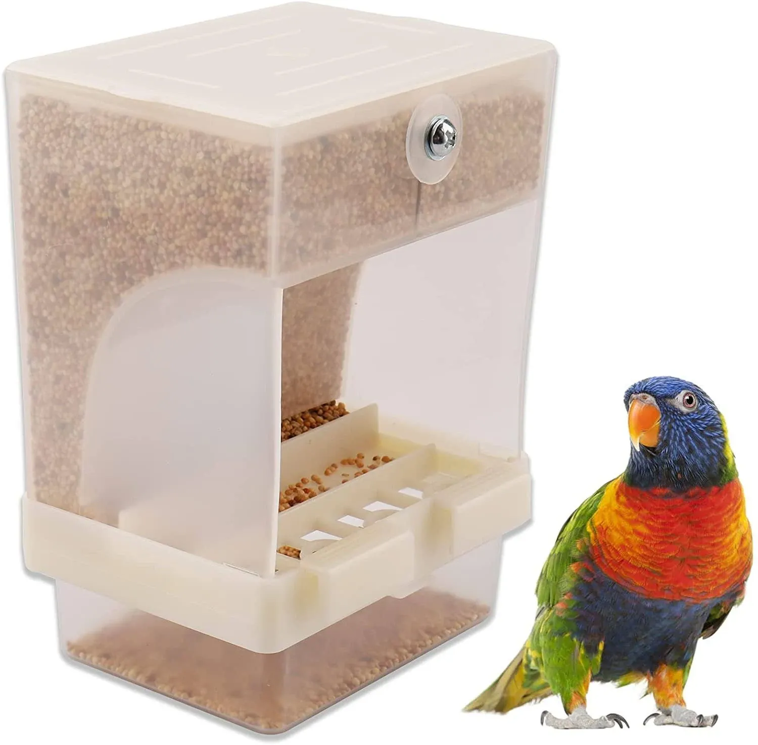 Fallaloe Automatic Bird Feeder - No-Mess Bird Feeders,Parrot Feeding Cage Access