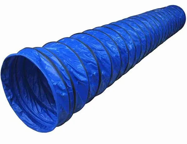 Cool Runners 470gsm PVC Dog Agility Round Tunnel, 118 by 24-Inch, 8-Inch Pitch, Blue