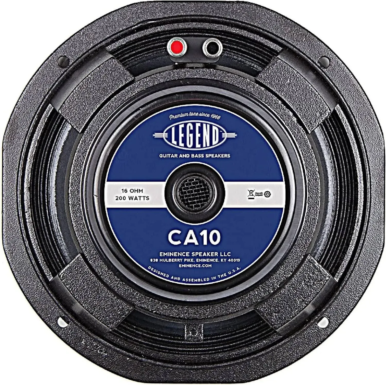 Eminence Legend CA10-8 10" Bass Guitar Speaker, 200 Watts at 8 Ohms, Black