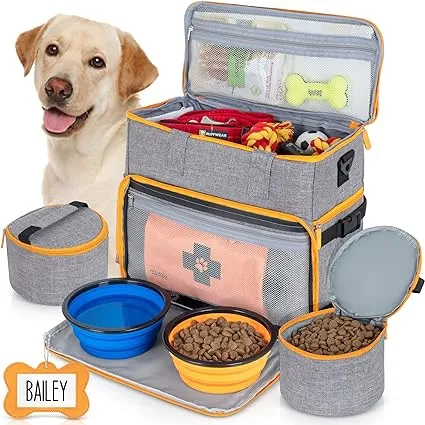 Tidify Dog Travel Bag Week Away/Overnight Accessories Organizer - Pet First Aid ...