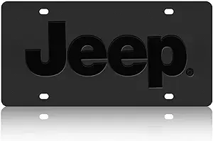 Logo License Plate for Jeep (Carbon Black)