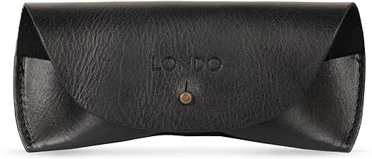 Londo Genuine Leather Eyeglasses & Sunglasses Case with Button Closure