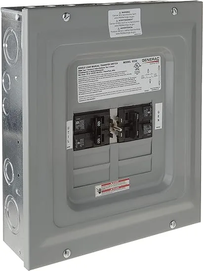 Generac GNC-6333 60-Amp Generator 60-Amp Utility Manual Transfer Switch Indoor