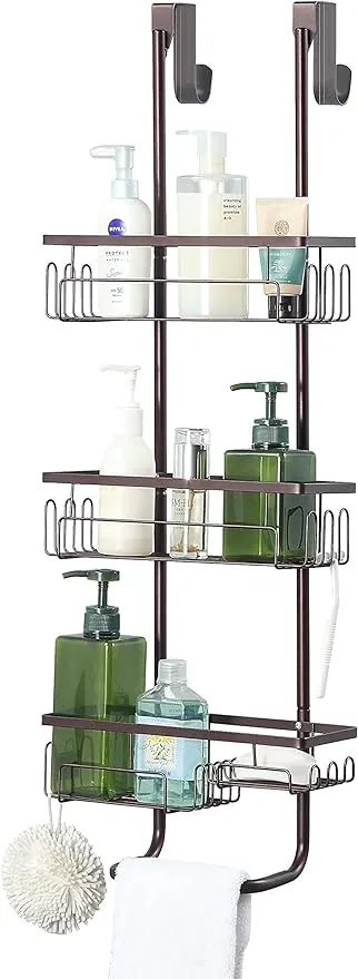 SunnyPoint Classic Metal Bathroom Shower Caddy, Over Door Hanging Storage