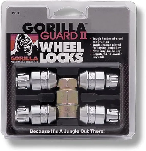 Gorilla Automotive 61681N Chrome Acorn Gorilla Guard II Wheel Locks - Set of 4 (1/2" Thread Size)