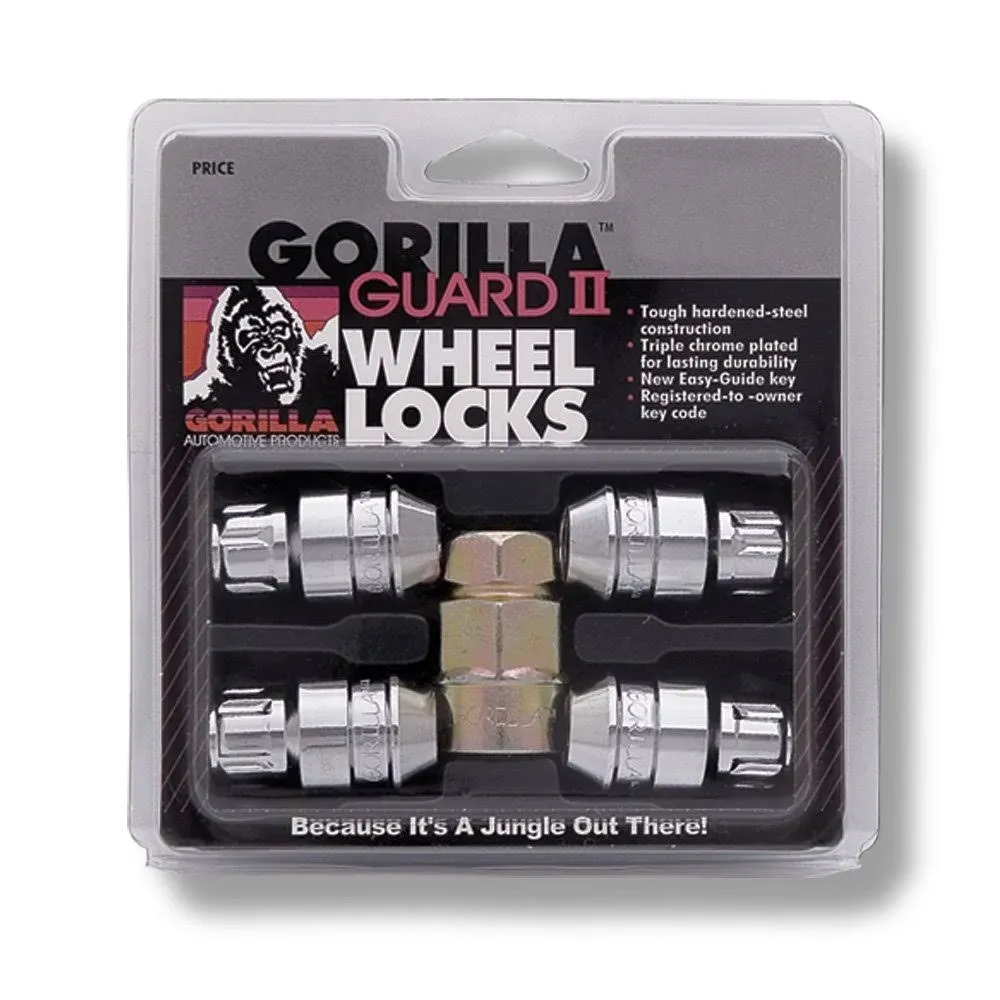 Gorilla Automotive 61681n Chrome Acorn Gorilla Guard II Wheel Locks -