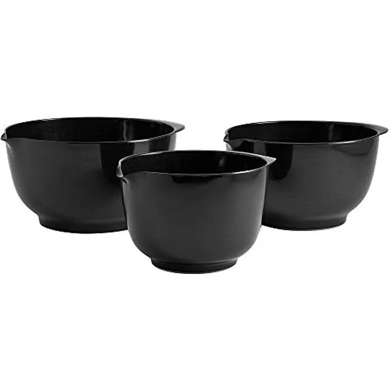 Hutzler 2, 3 and 4 l Melamine Mixing Bowl Set in Black (Set of 3) 3234BK