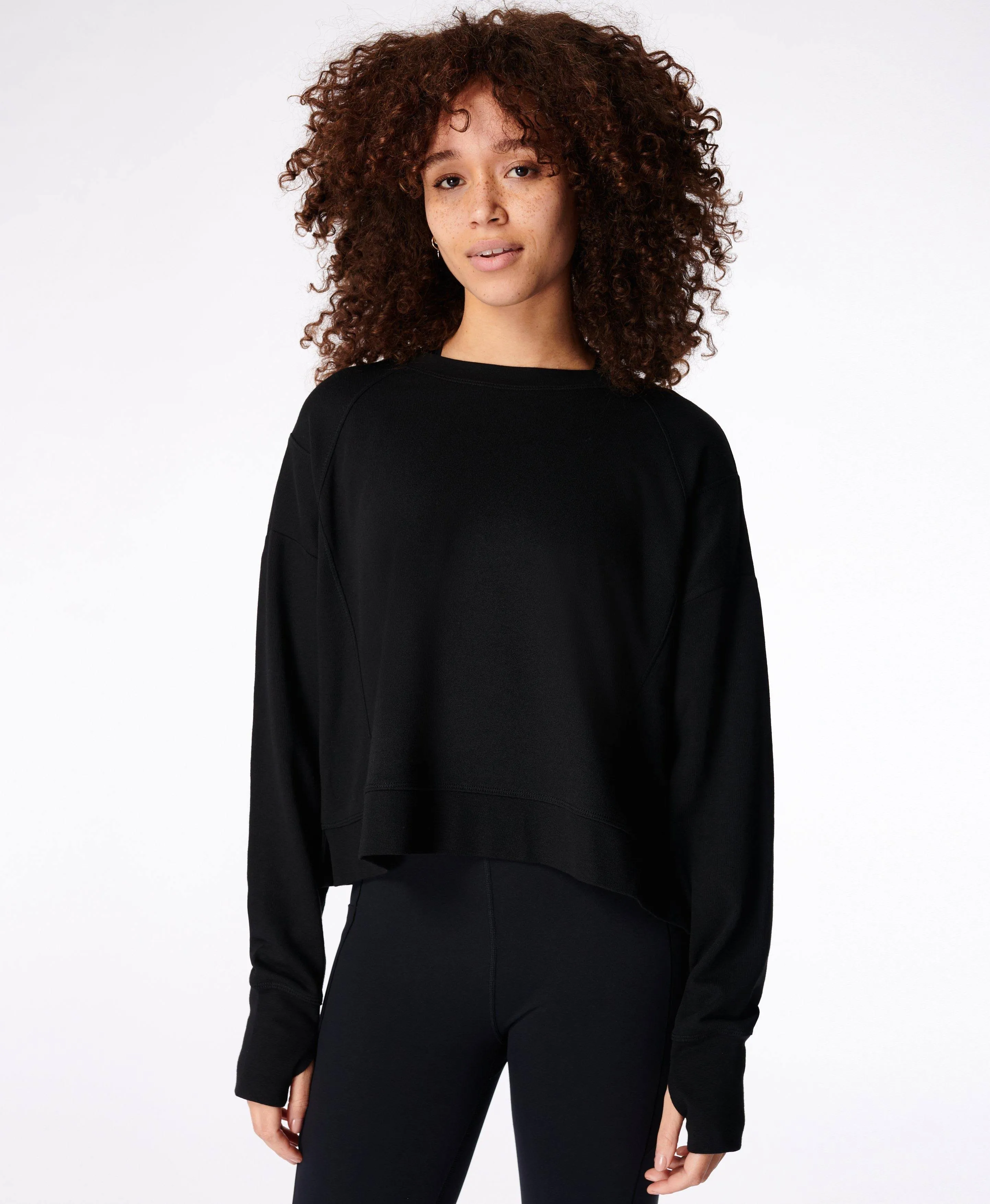 Sweaty Betty After Class Crop Sweatshirt Black / M