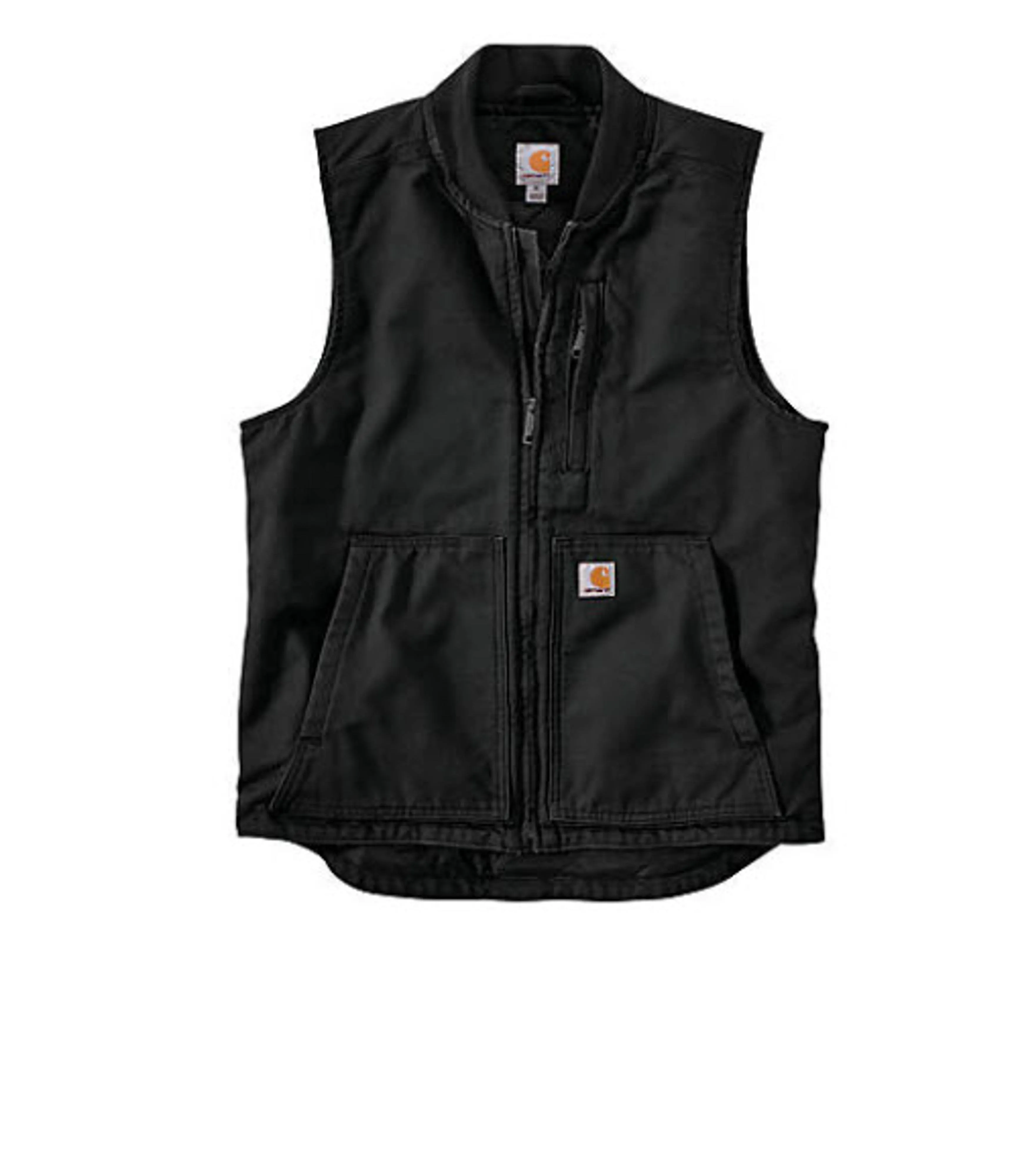 "Carhartt Vest: Men's 104395 BLK Washed Duck Insulated Vest"