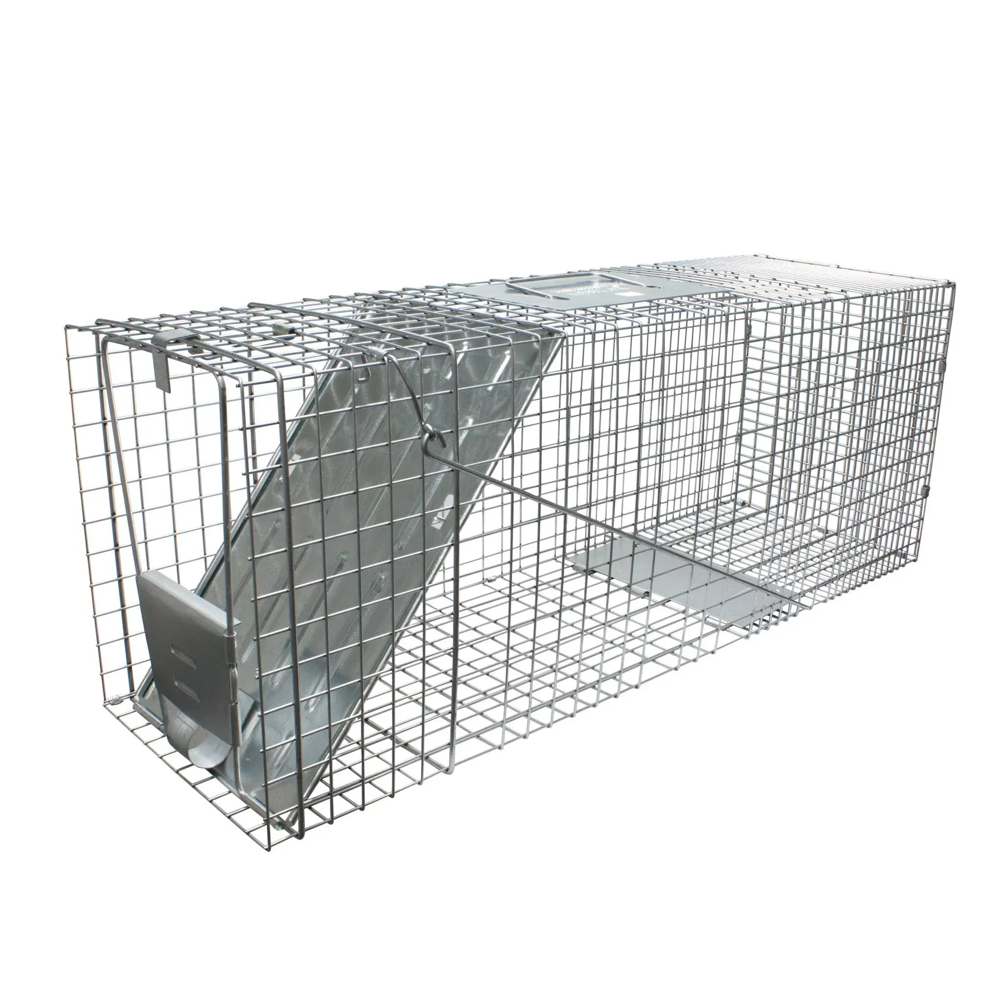 Durable 32&#034; Large Steel Live Animal Trap with Handle Guard for Cats &amp; Raccoons