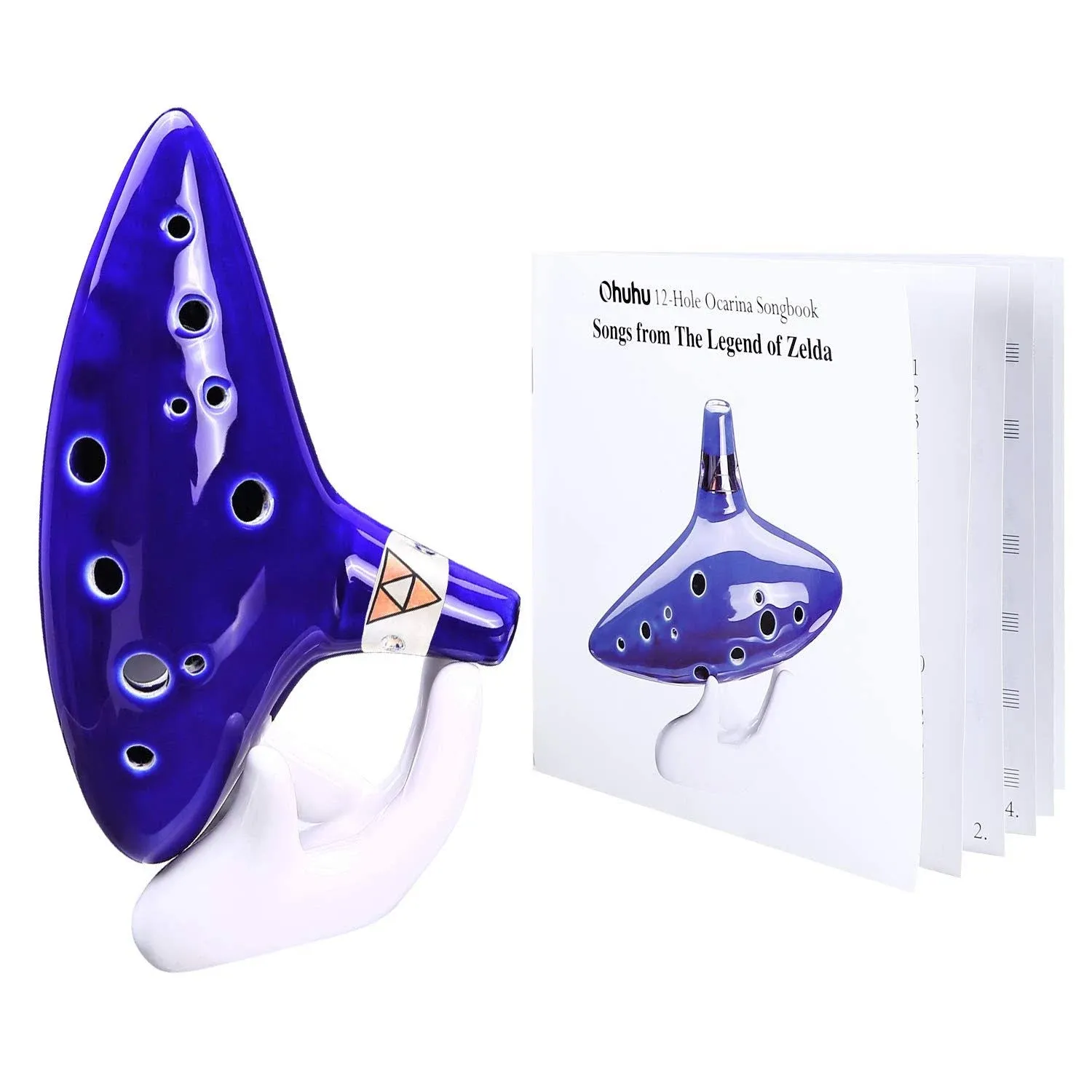 Ohuhu Legend of Zelda Ocarina 12 Hole Alto C with Textbook Display Stand