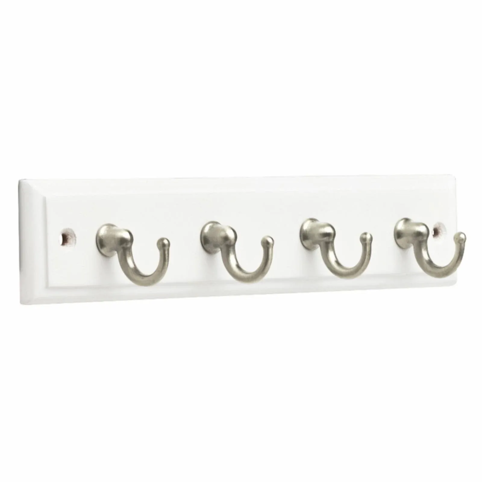 Franklin Brass FBKEYT4-WSE-R, 9" Key Rail / Rack, with 4 Hooks, in White & Satin