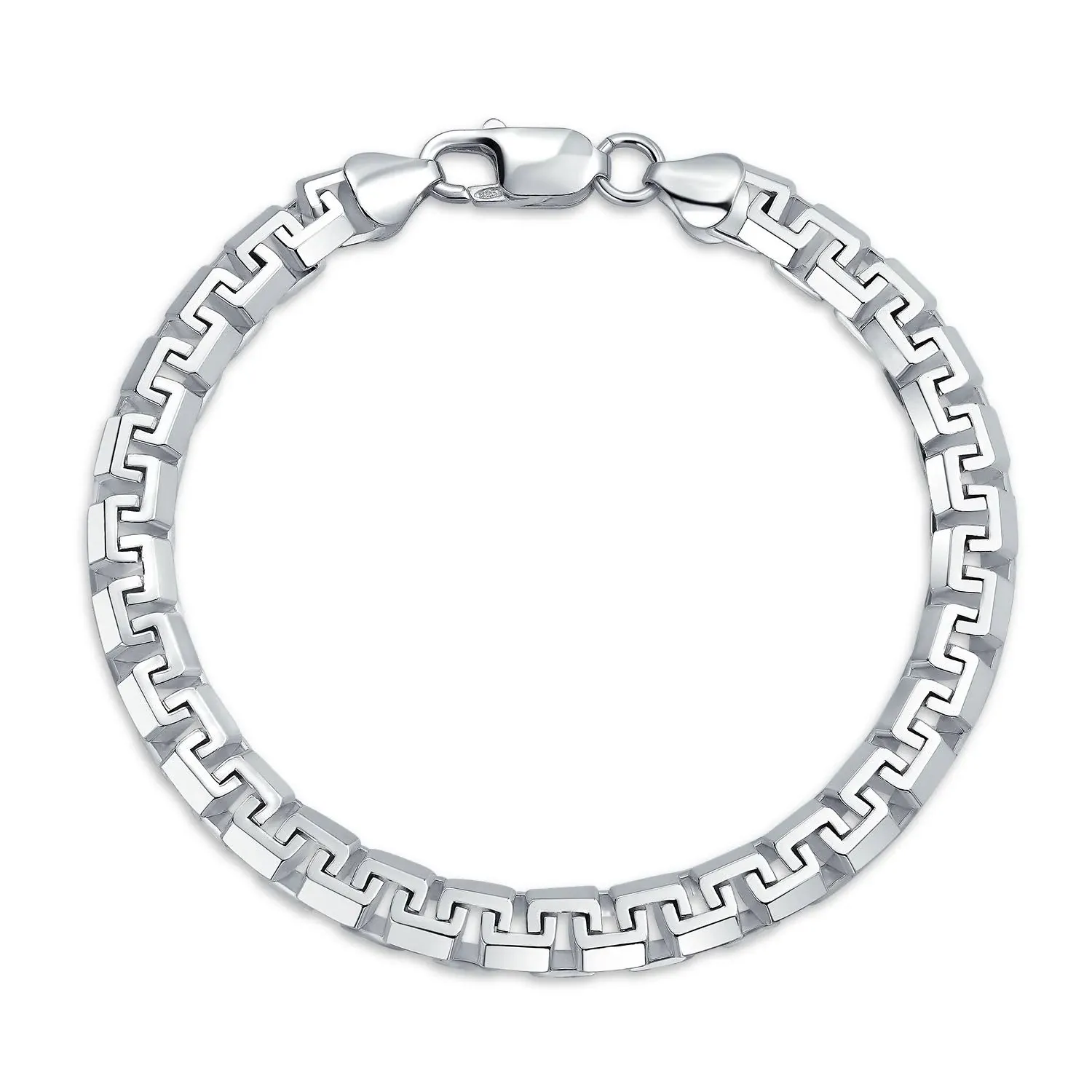 Men's Sterling Silver Franco Square Box Link Chain Bracelet 9 inch