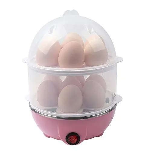 Egg Cooker,350W Rapid Electric Egg Maker,Egg Steamer,Egg Boiler,Egg Cookers With Automatic Shut Off,14 Egg Capacity Double-Layer Lazy Egg Boiler,Multifunction Heated Milk,Heated Food