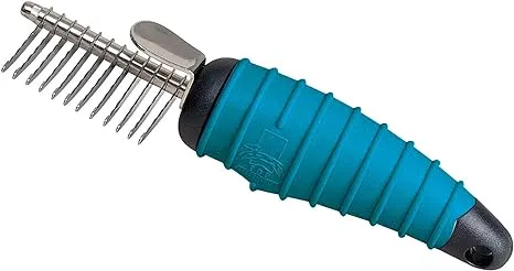 Master Grooming Tools Ergonomic Dematting Tools — Molded Tools for Grooming Dogs - 12-Blade Comb, 6⅝"