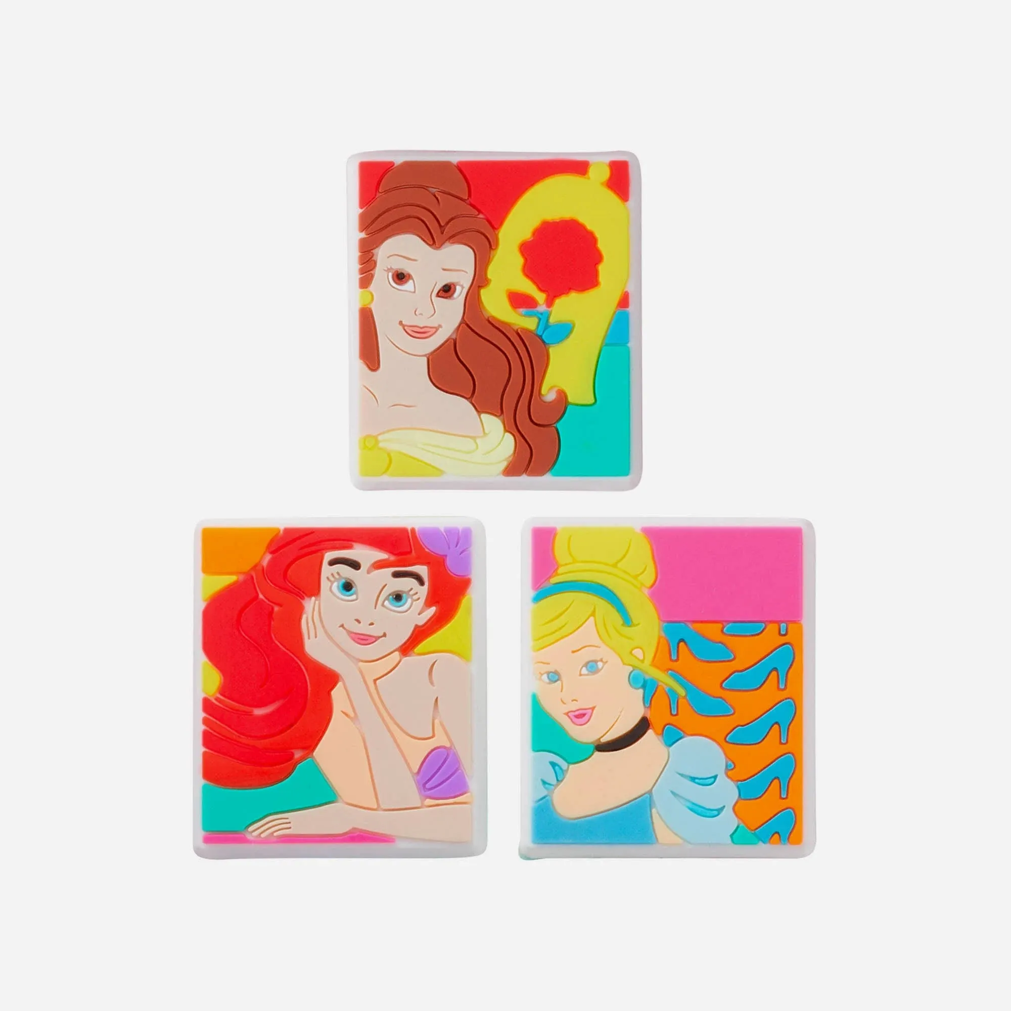 Crocs Disney Princess Portrait Belle Ariel Cinderella 3 Piece Jibbitz Charms