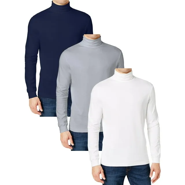 3-Pack Men's Long Sleeve Turtle Neck T-Shirt (Sizes, S to 2XL)