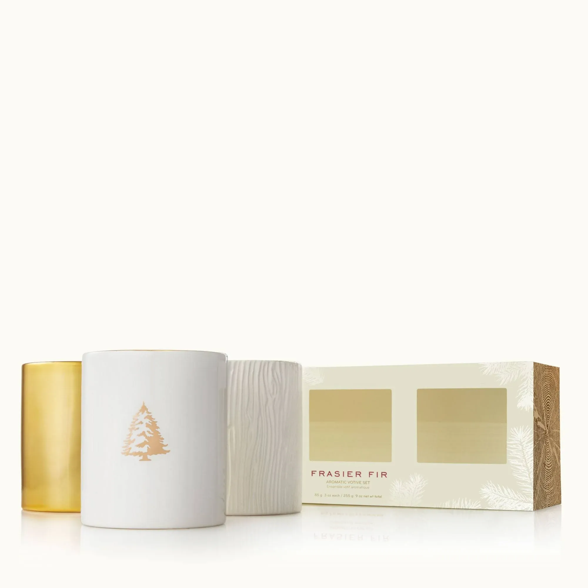 Thymes Frasier Fir Gilded Candle Trio Set